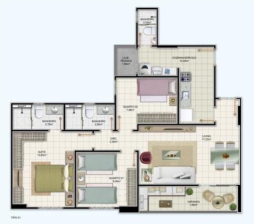Apartamento 3/4 em localização privilegiada na Santa Mônica - Dom Vertical - Foto 2
