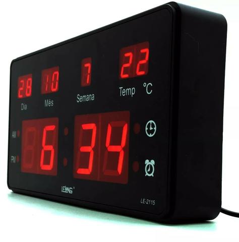 Relógio de Parede LED Digital Temperatura Grande