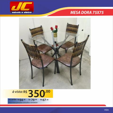 Mesa 75x75 dora na promoção