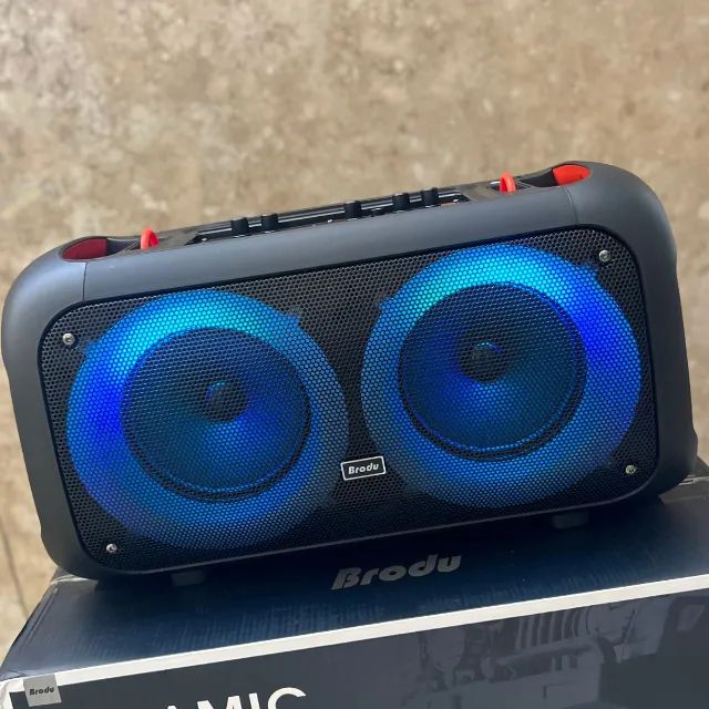 Caixa de Som Bluetooth Potente Com Microfone Sem Fio e Alça para Transporte - Foto 5
