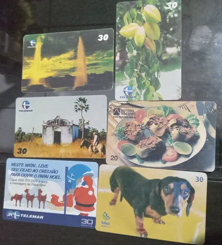 6 cartões telefônicos variados