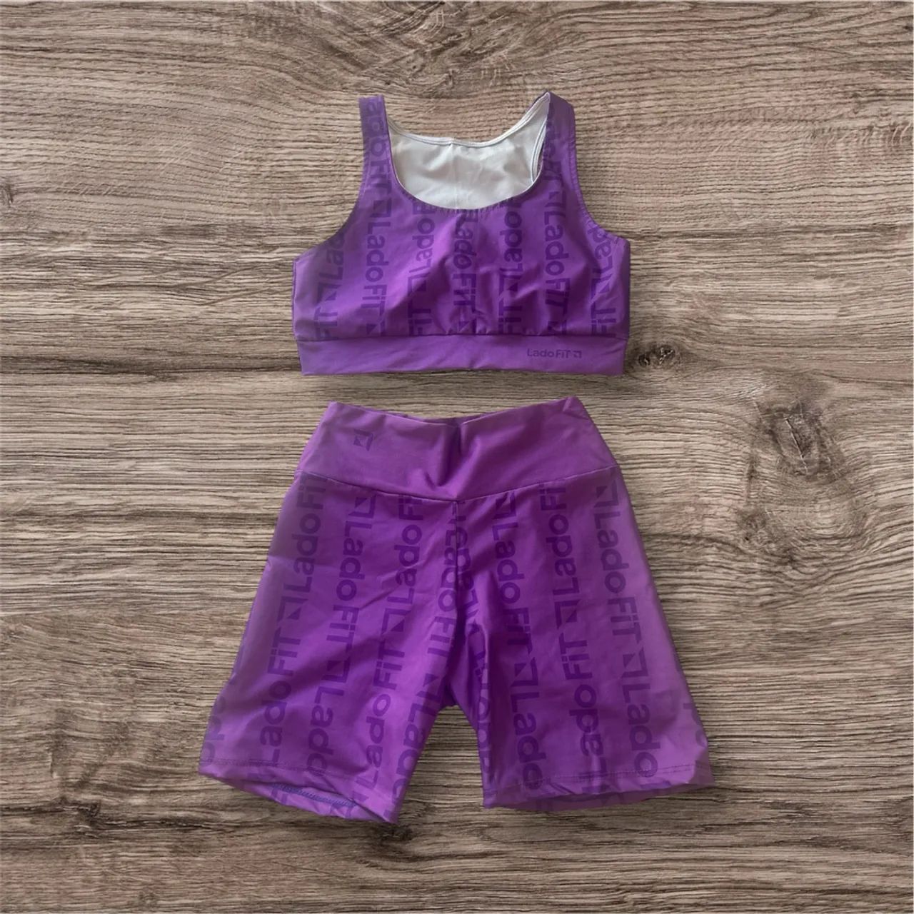 Conjunto Top e Short Lado Fit Roxo