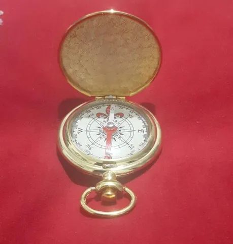 Bússola Dourada Estilo Relógio Antigo - Foto 3