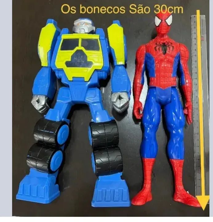 Boneco Transformers e Homem Aranha 30 cm