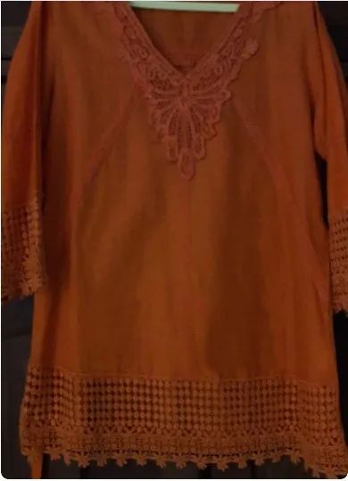 Blusa Solta Bata Bordada 100% Algodão