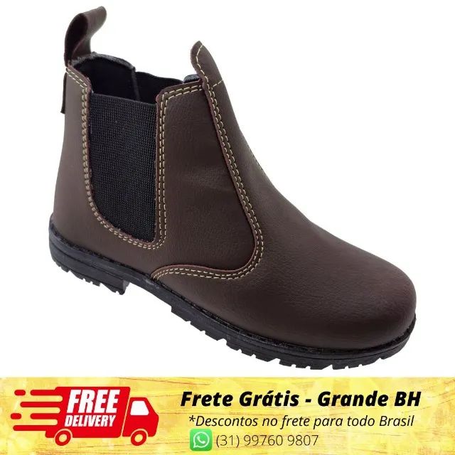 Bota Infantil Masculina Botina Texana Country Jeca Montaria Café