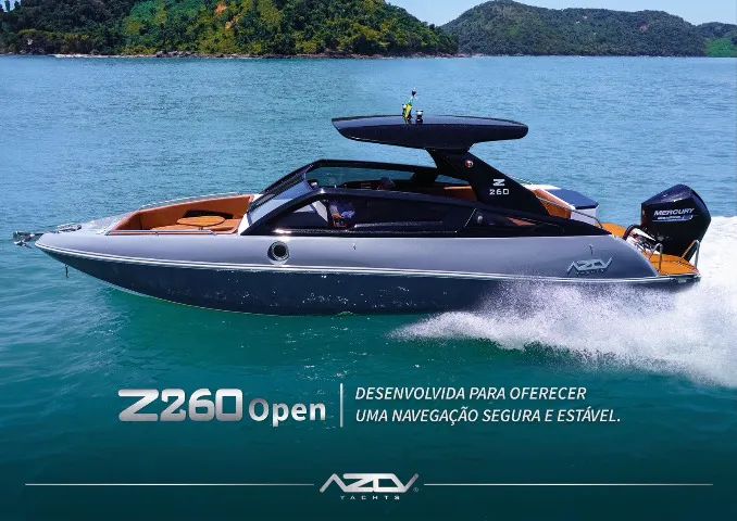Lancha Azov Z260 Maior Espaço Interno Da Categoria 14 Pess., Acabamento, Navegabilidade