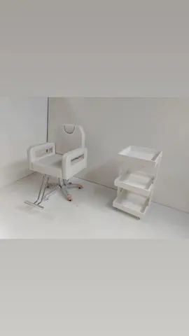 Cadeira e carrinho auxiliar para salão de beleza 