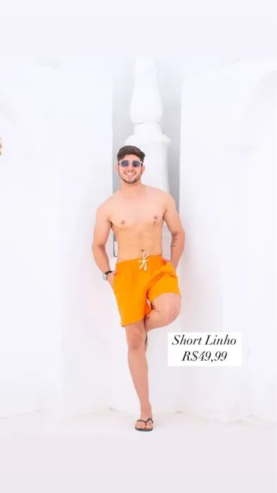 Short de Praia Masculino Laranja
