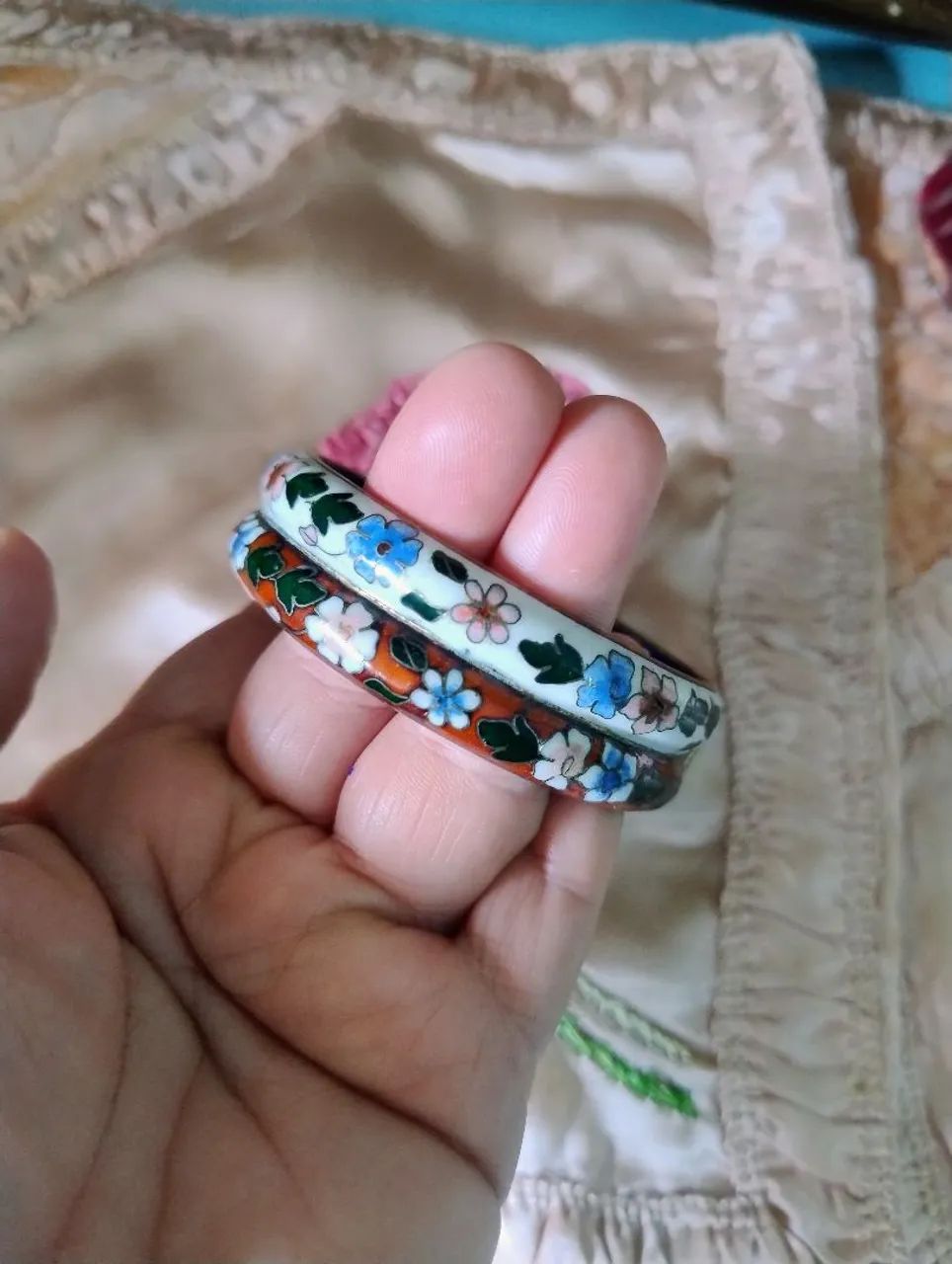 Bracelete esmaltado antigo 
