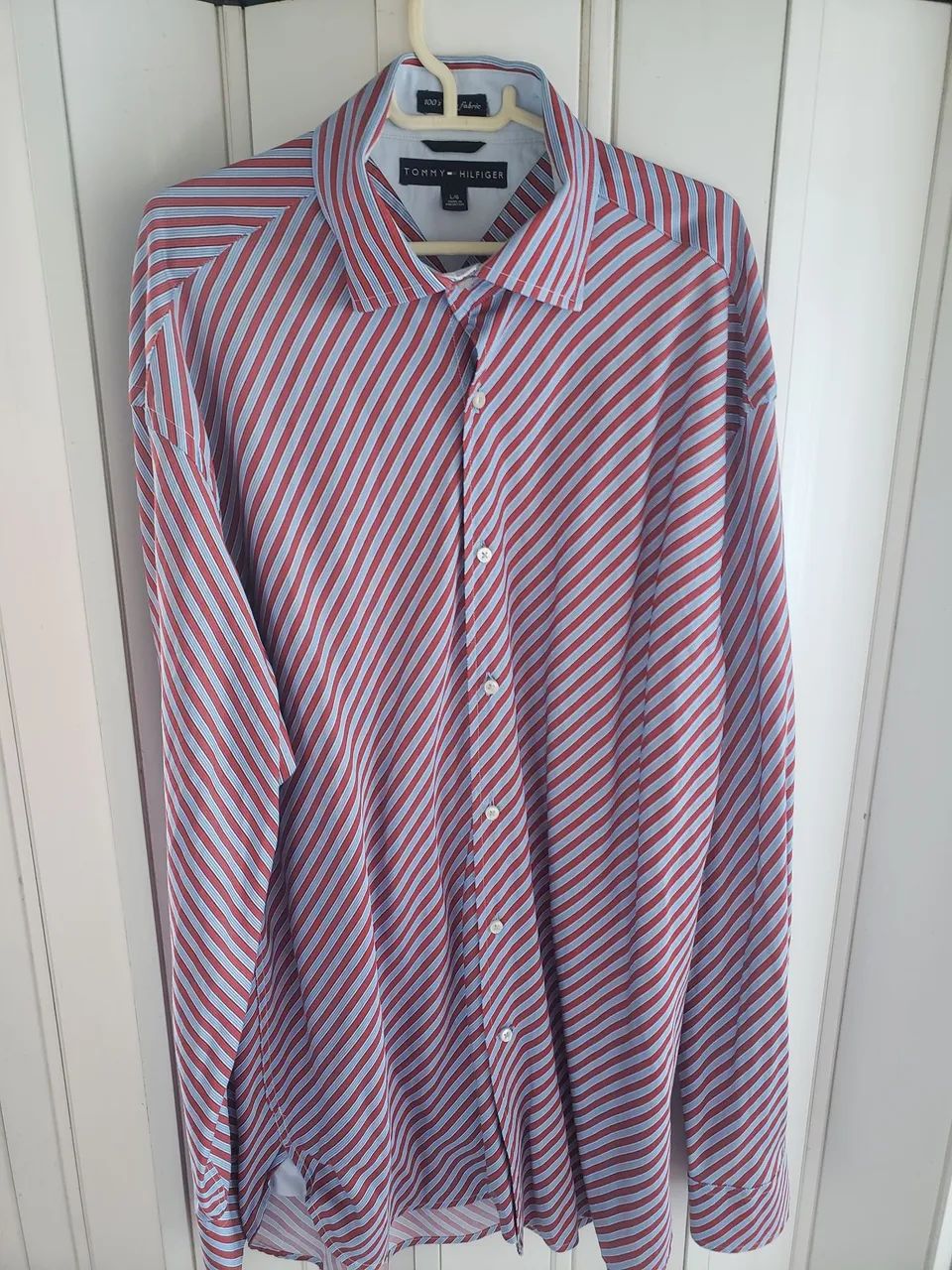 Camisa listrada vermelha e azul - Foto 4