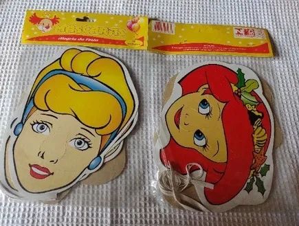 Mascaras de Festa Disney Ariel e Cinderela Pacote Com 10 Unidades