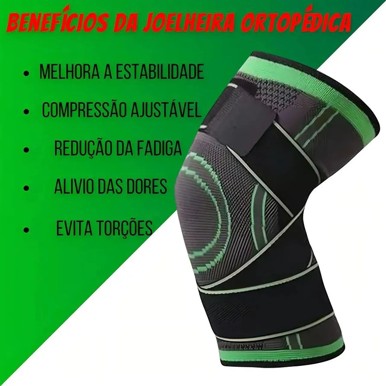 Joelheira esportiva de compressão com ajuste personalizado - Foto 3