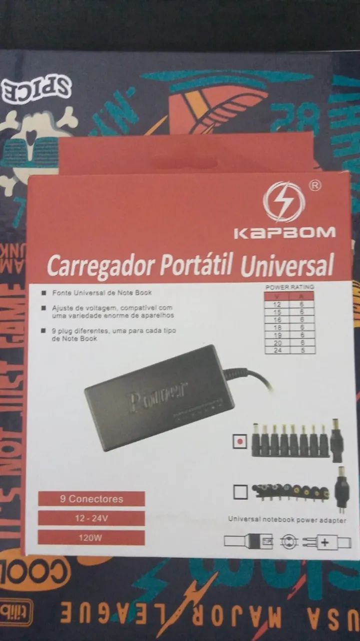 CARREGADOR PORTATIL UNIVERSAL KAPBOM NOVO LACRADO FRETE GRÁTIS PARA MACEIÓ