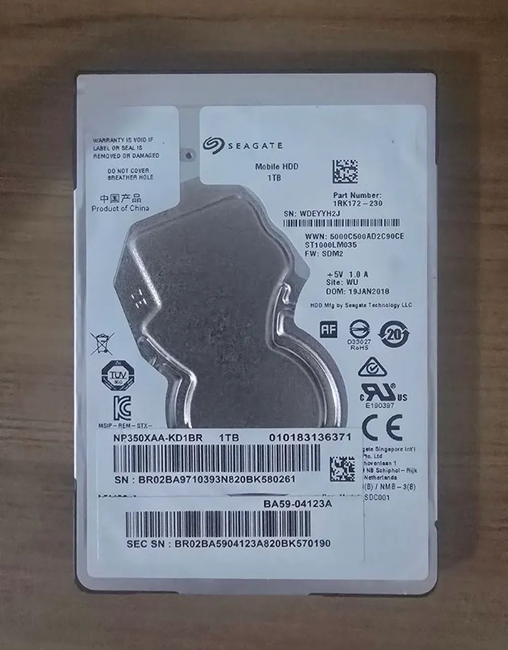HD Seagate 1 TB64374415746434120