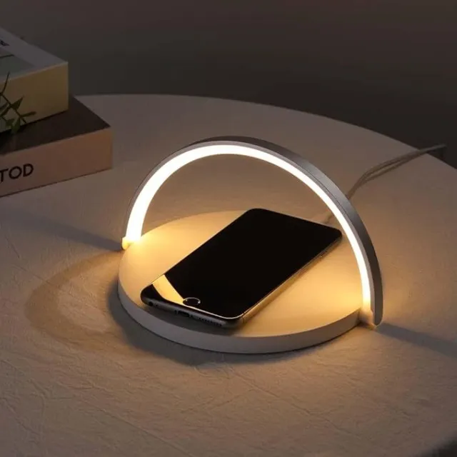 Carregador Sem Fio (por indução, wireless) 10w com luminária de LED USB Tipo C