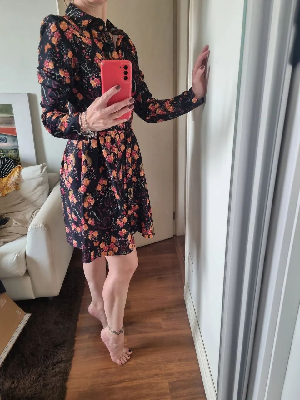 Vestido manga longa antix m