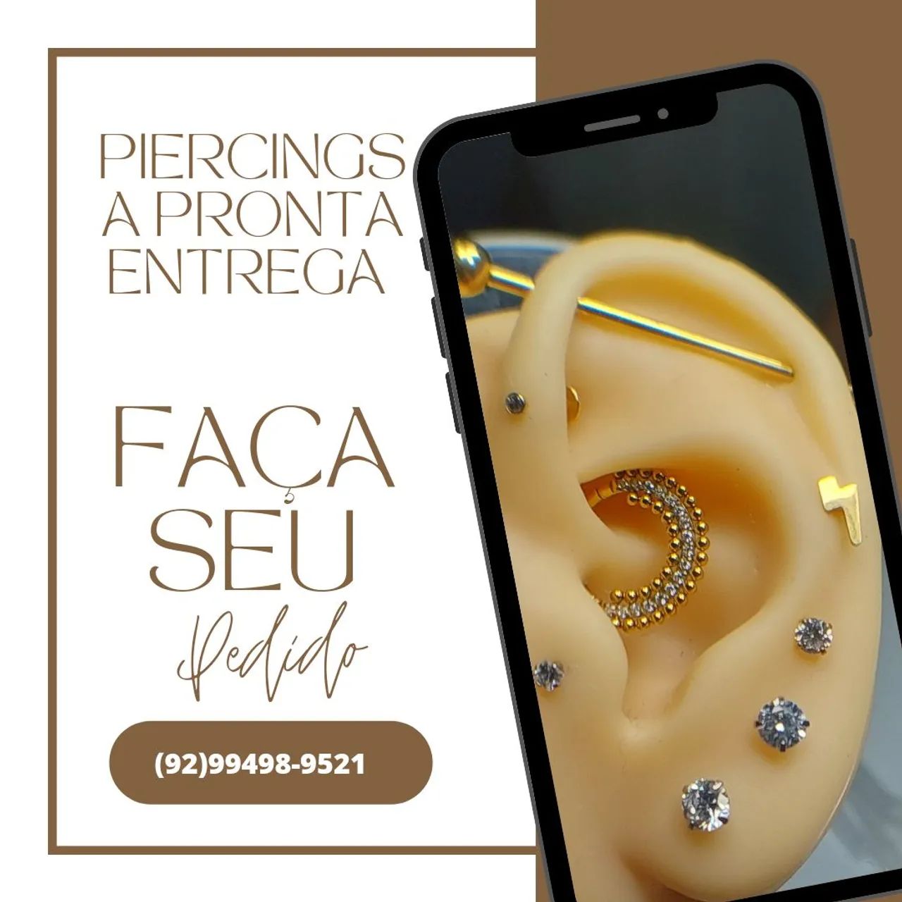 Brincos e piercings em aço e titânio  - Foto 3