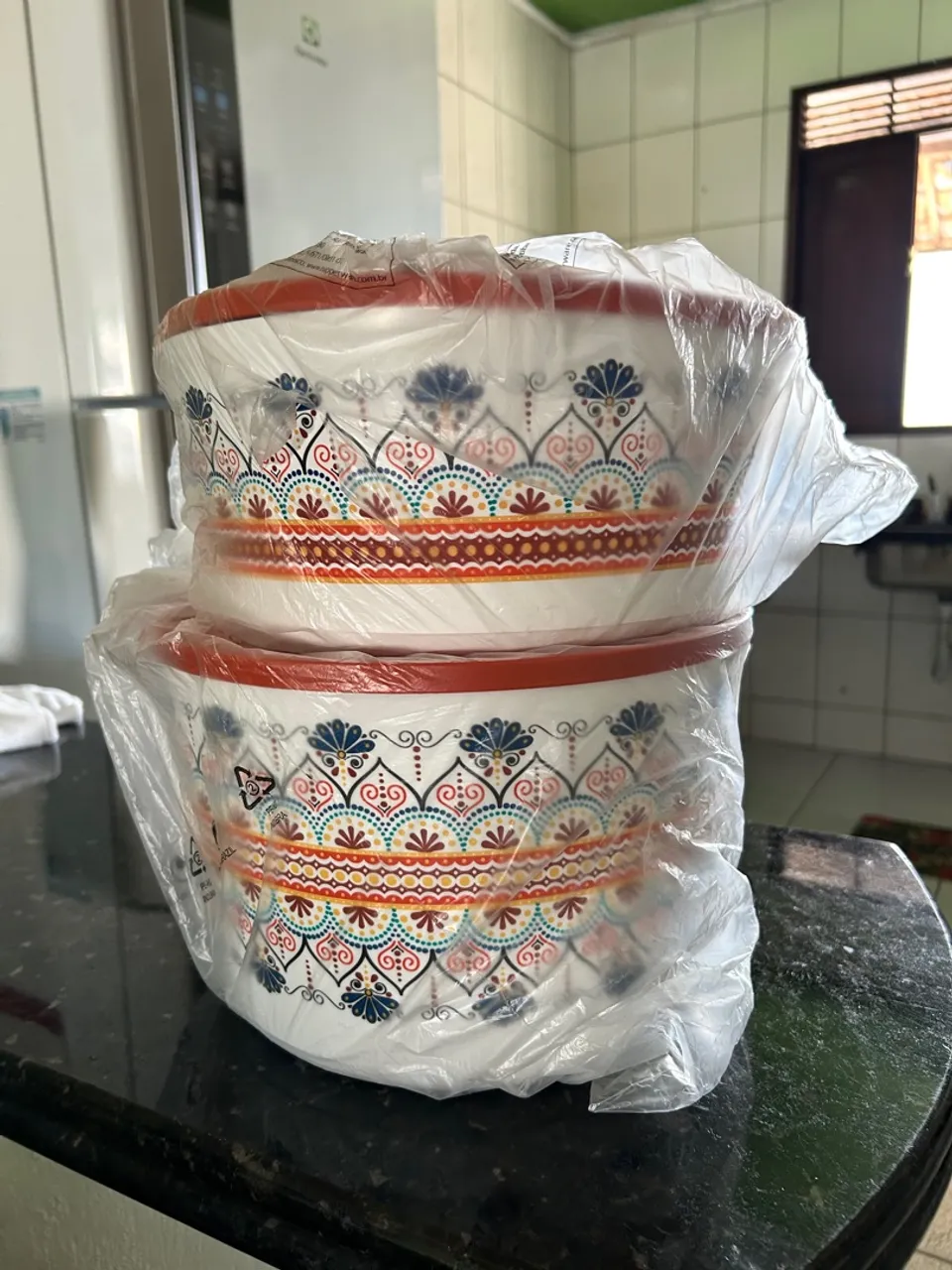 Conjunto de tigelas decorativas tupperware