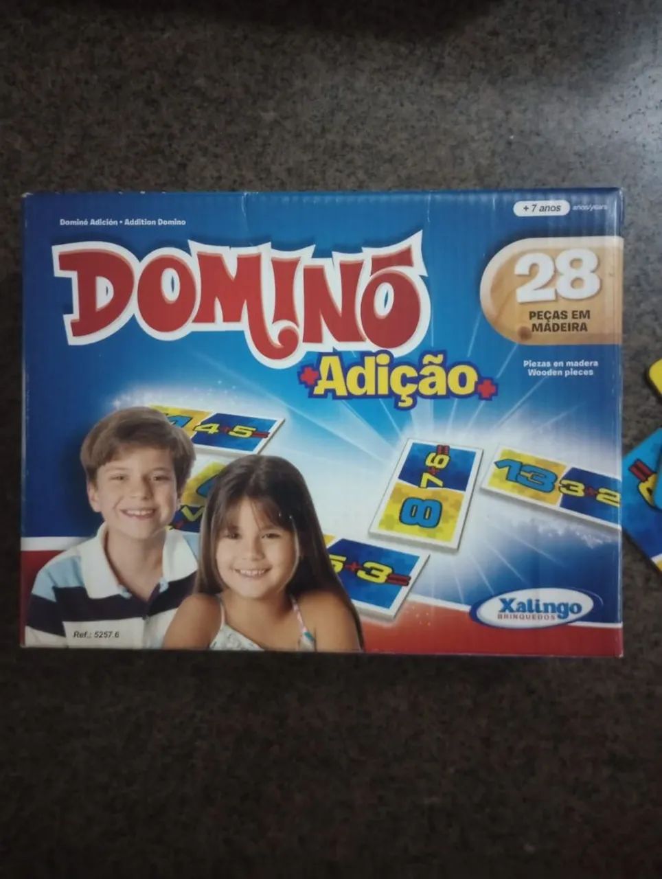 Dominó Adição - 28 peças em madeira