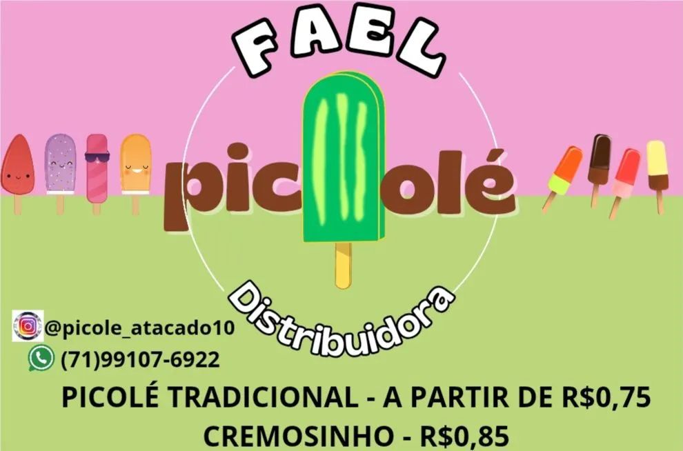 Picolé no Atacado R$0,75