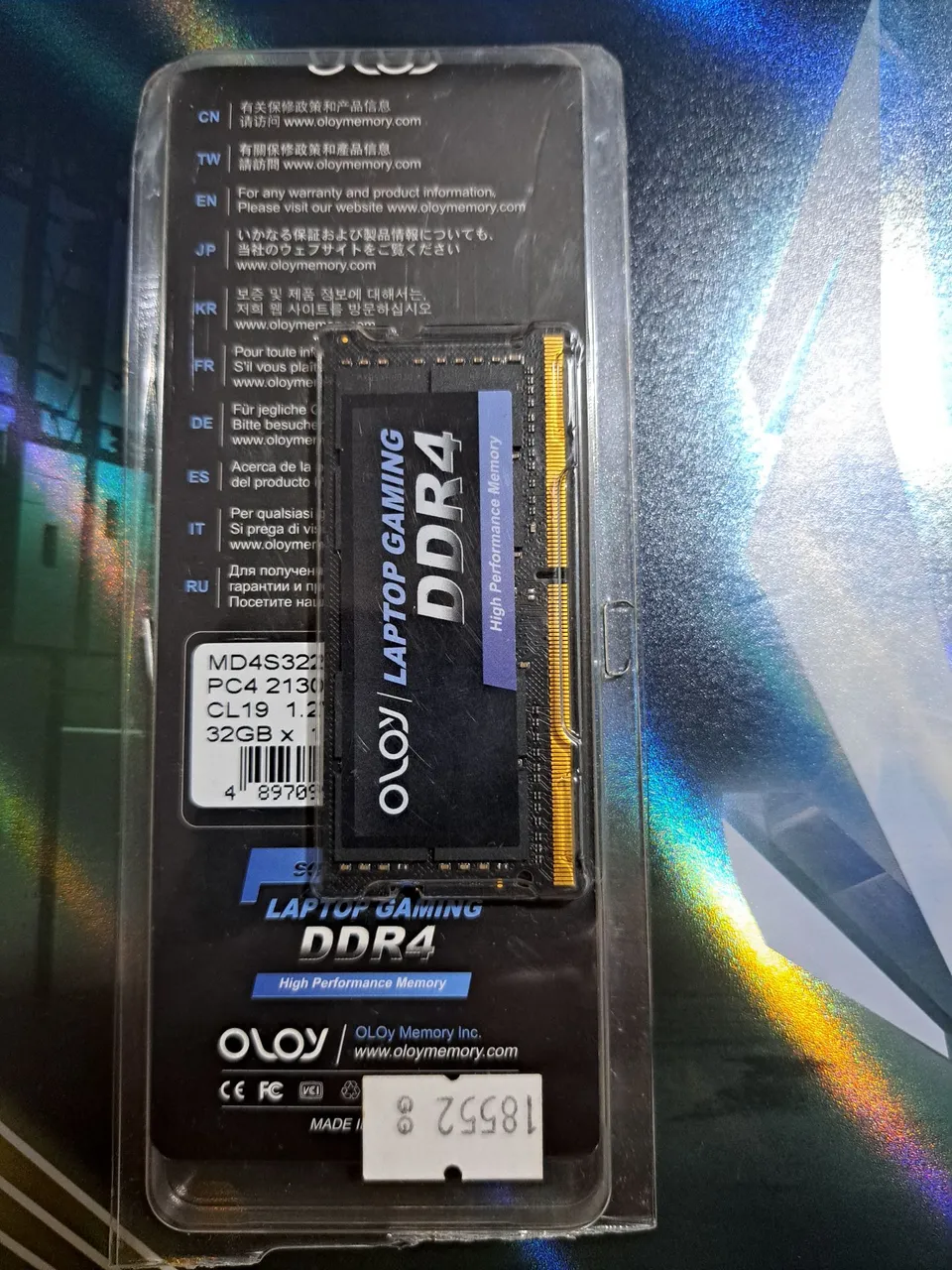 Memória RAM OLOy Laptop Gaming DDR4 32GB
