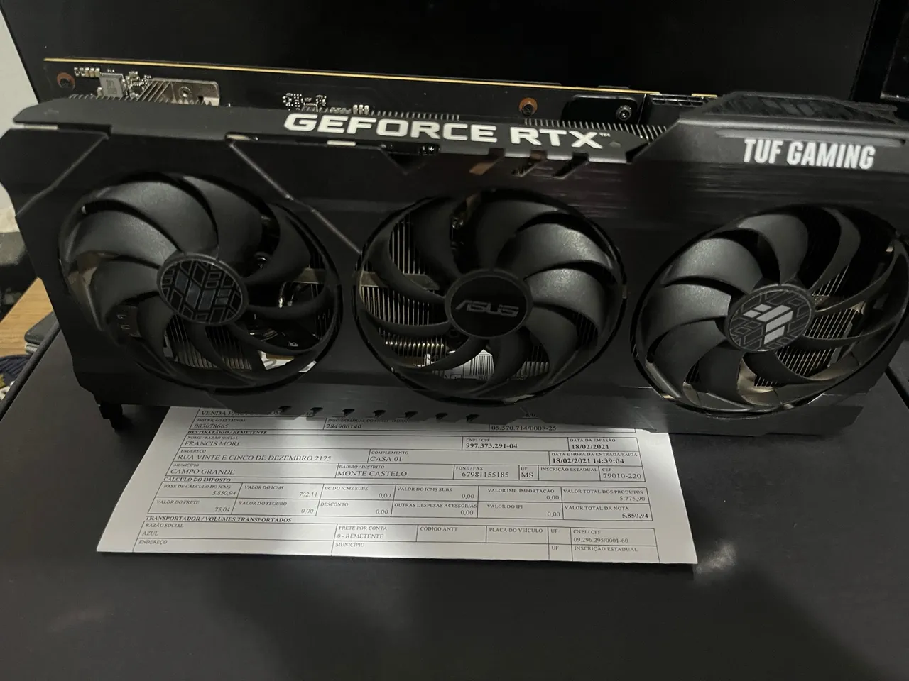 Placa de Vídeo ASUS TUF Gaming GeForce RTX 3070