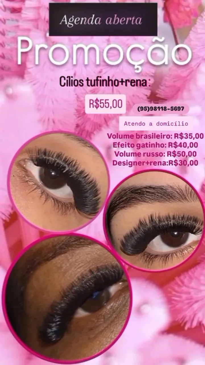 Promoção de cílios tufinho + rena