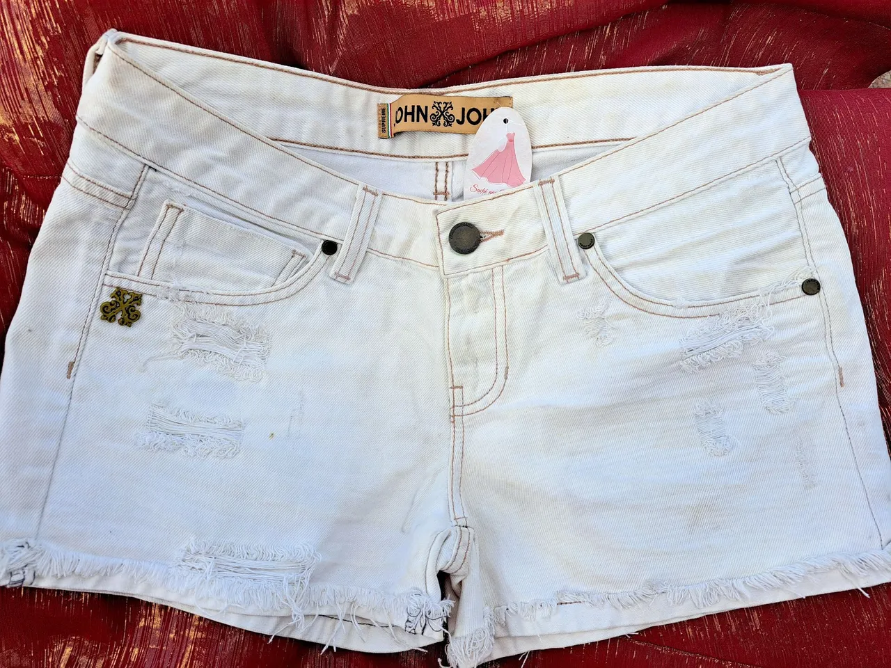 Shorts Jeans off-white Desfiado John john tamanho 40 Novo