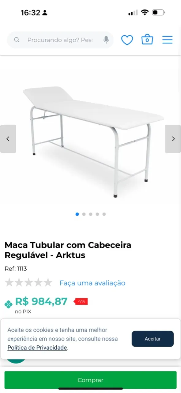 Maca Tubular com Cabeceira Regulável - Arktus