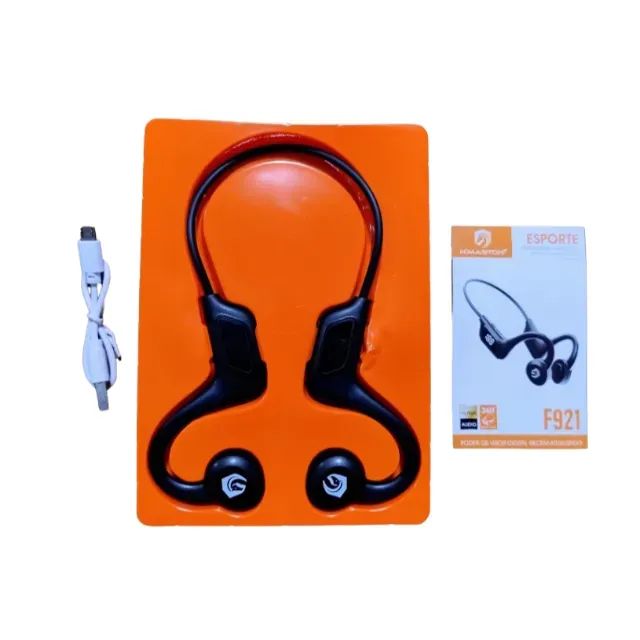 Fone Bluetooth 5.2 Condução Óssea H`maston F921 Earflex Esportivo Cor Preto - Foto 4