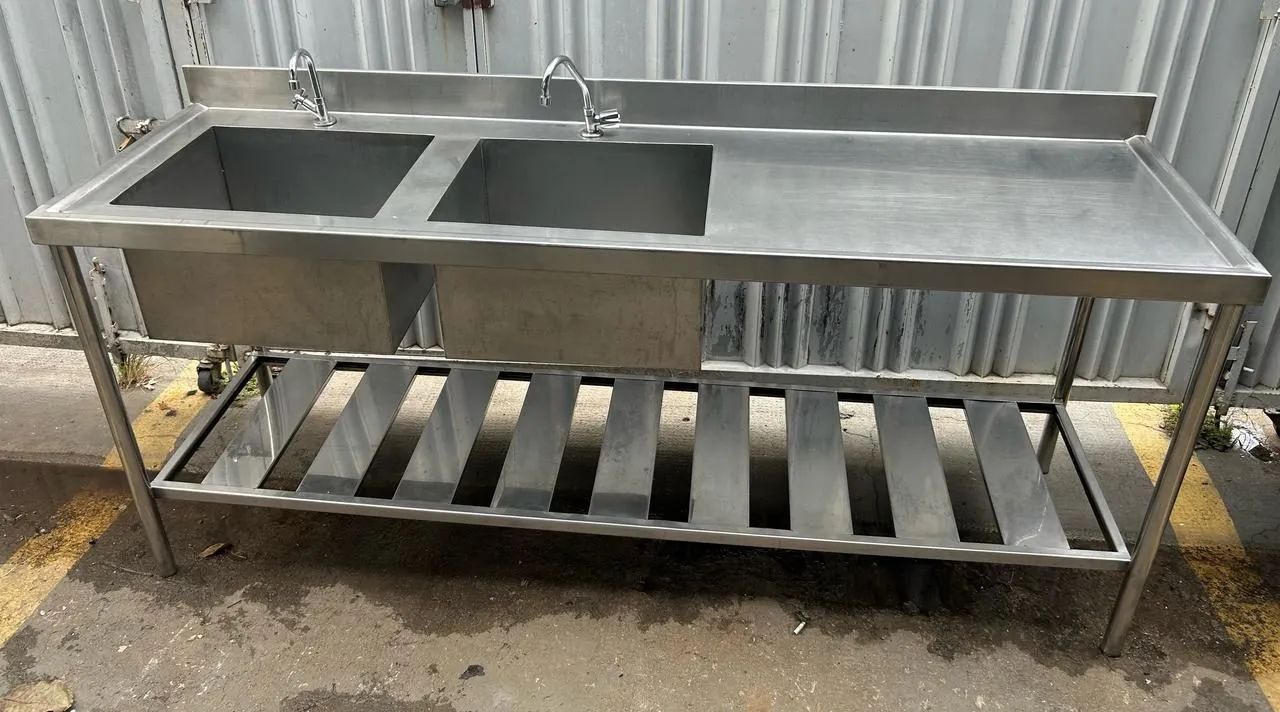 Pia Dupla para Comércio em Inox PRONTA ENTREGA  - Foto 2