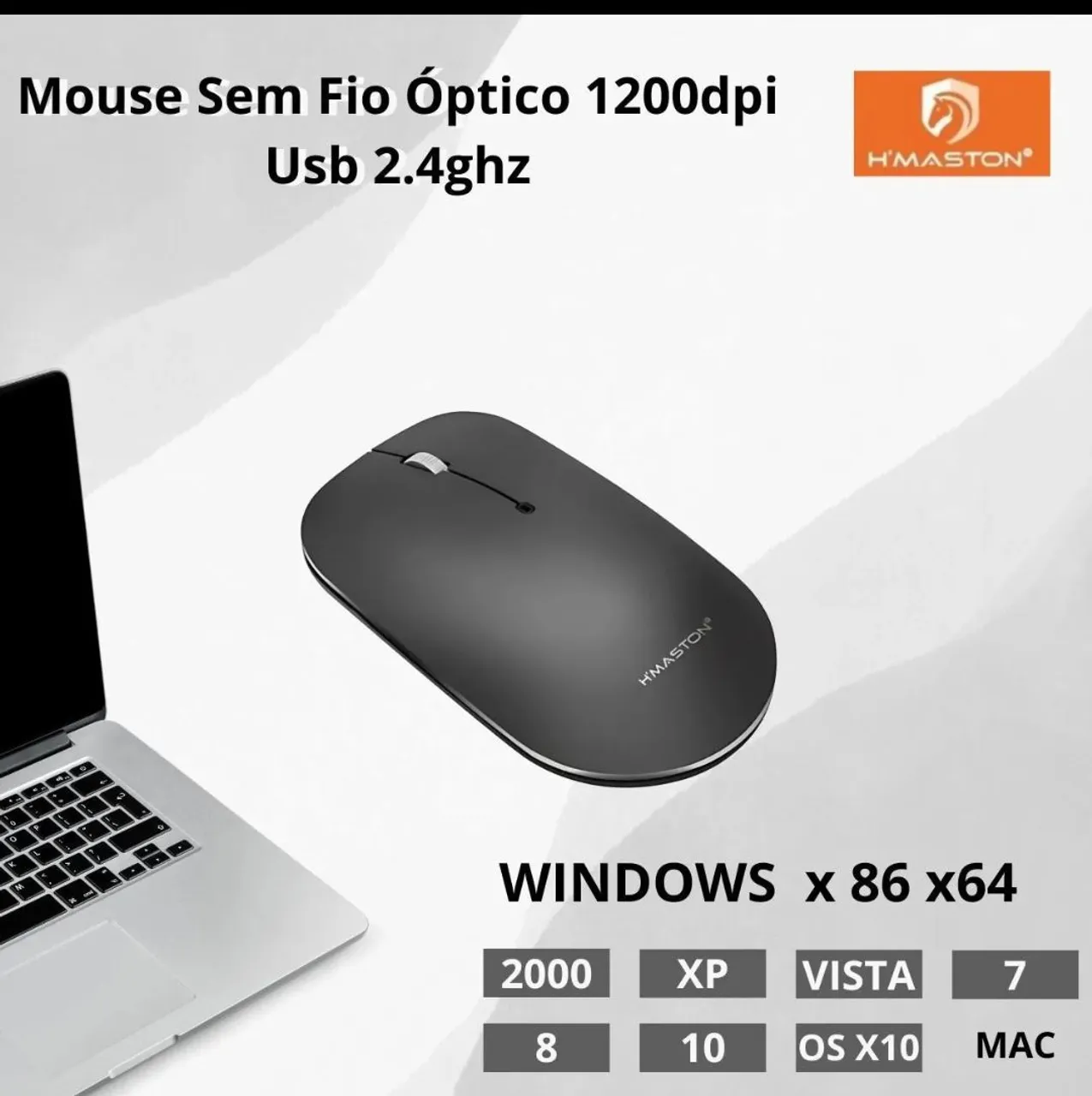 Mouse Sem Fio Óptico 1200dpi USB 2.4ghz