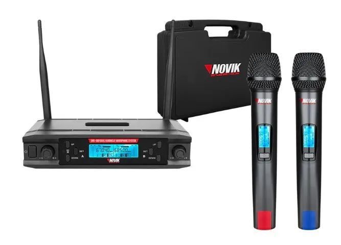 Microfone Duplo Sem Fio Novik Uhf Unk-660  - Foto 2