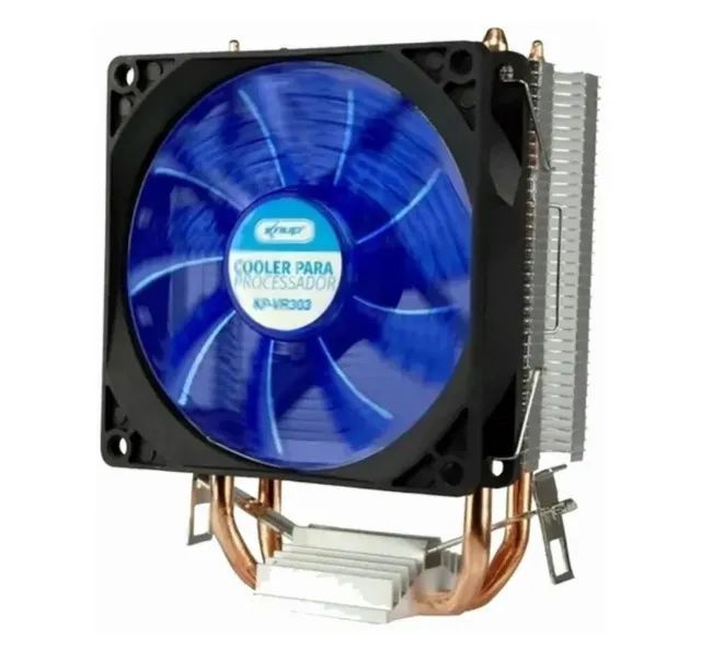 Cooler Para Processador Intel E Amd Com Led Azul Kp-Vr303