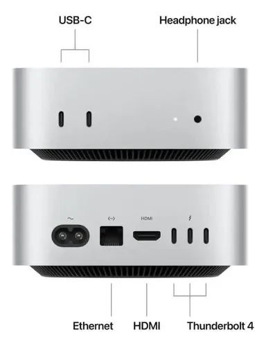Mac Mini 2024  M4 Chip   Memória 16GB 256GB SSD  Cor silver (prata)  
