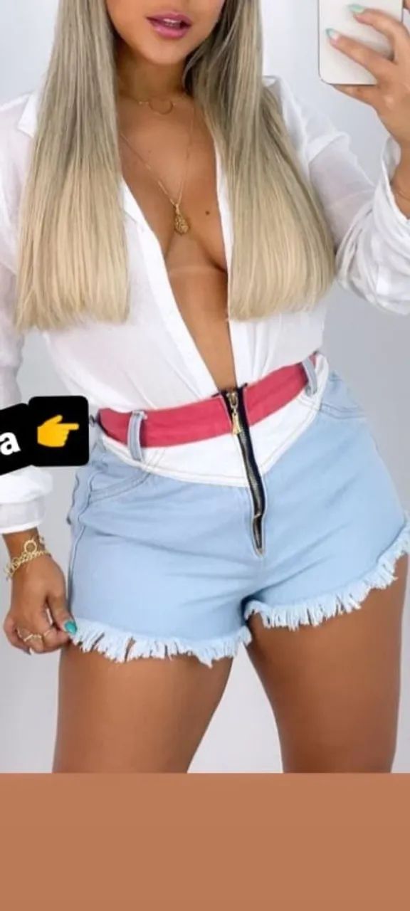 Short Jeans com Zíper e Detalhes. Últimas unidades 