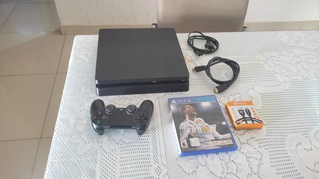Playstation 4 Slim 500 Gb Parcelo Garantia 1 controle Pego ps3 Xbox One S X Ps4 FAT