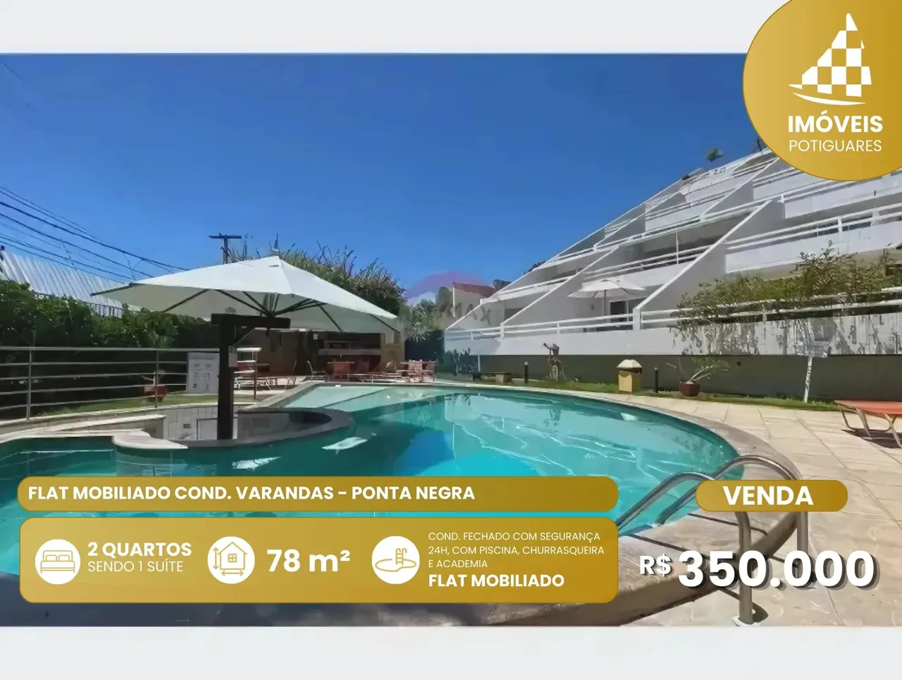 Imóvel para venda tem 78 metros quadrados com 1 quarto em Ponta Negra - Natal - RN