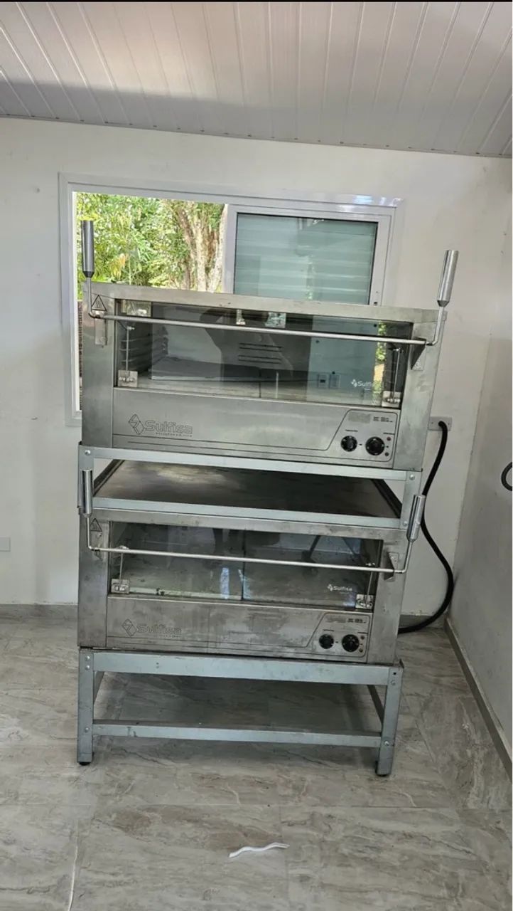 FORNO GUILHOTINA ELÉTRICO 2 CÂMARAS 90 X 90 INOX ESCOVADO - SULFIS