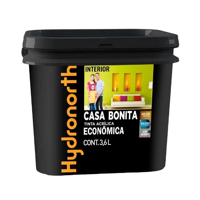 Tinta Acrílica Casa Bonita 3,6L Branco Fosco e Gelo Fosco Hydronorth