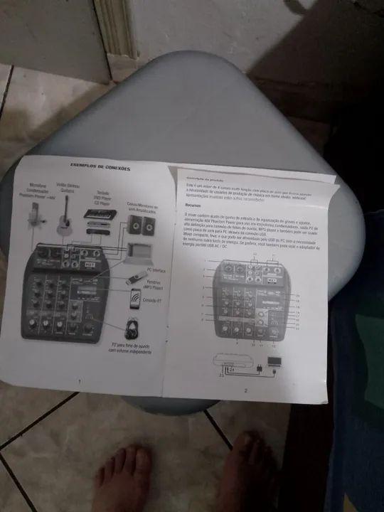 Mesa de Som 8 Canais - Mixagem Profissional