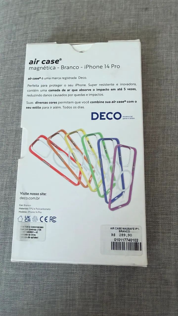 Capa para iPhone 14 Pro air case transparente com borda branca megsafe - Foto 2