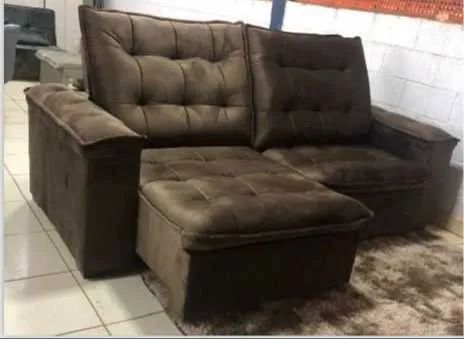 Sofá Vipon Retrátil e Reclinavel Espuma D33 2,30m - Jacaranda - Foto 2