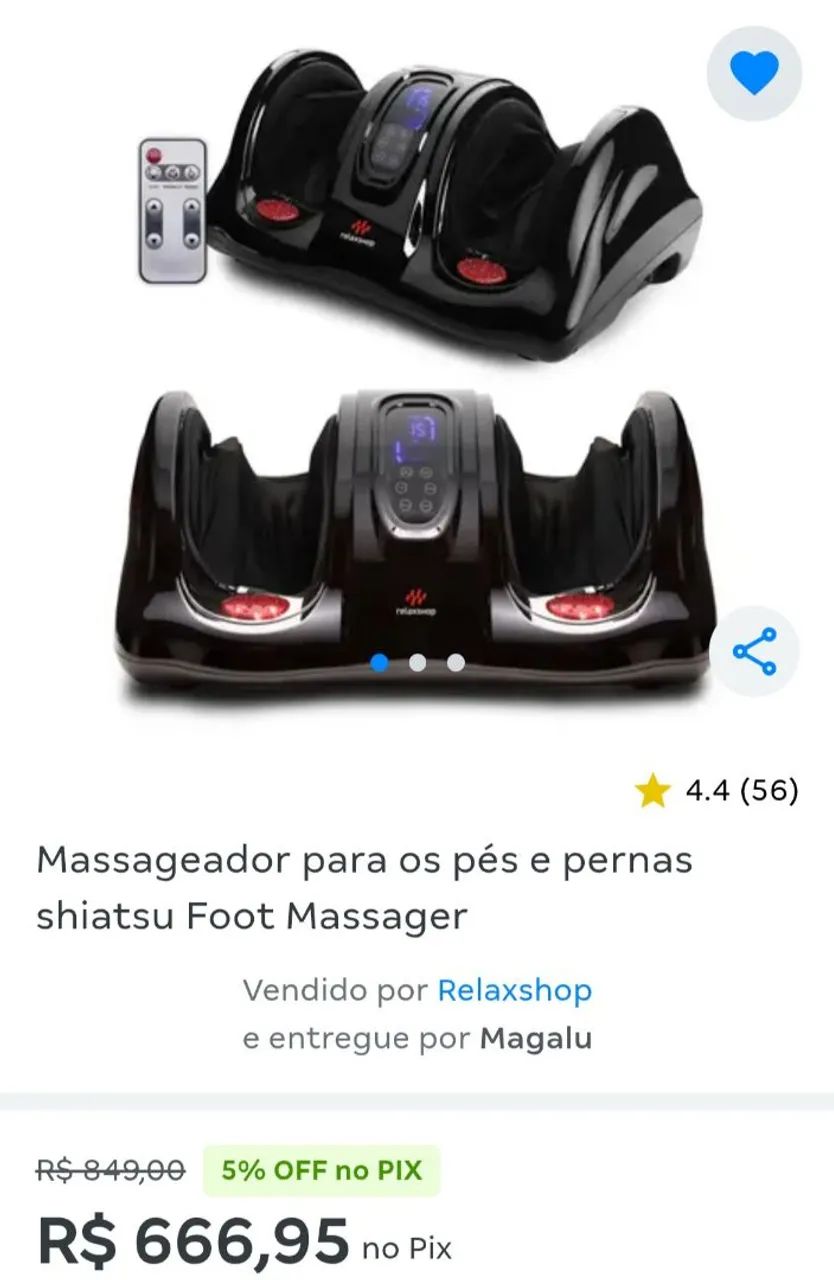 Massageador Shiatsu para Pés e Pernas - Relaxshop