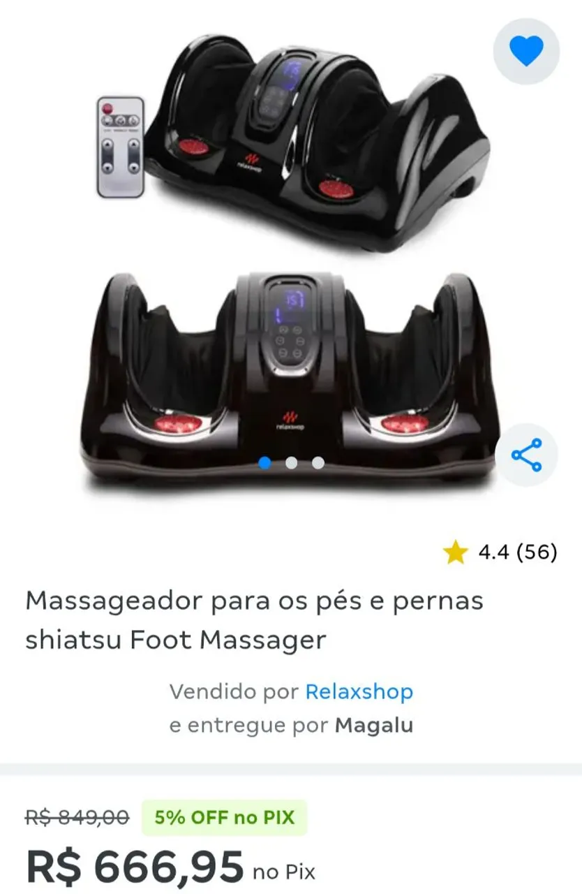 Massageador Shiatsu para Pés e Pernas - Relaxshop