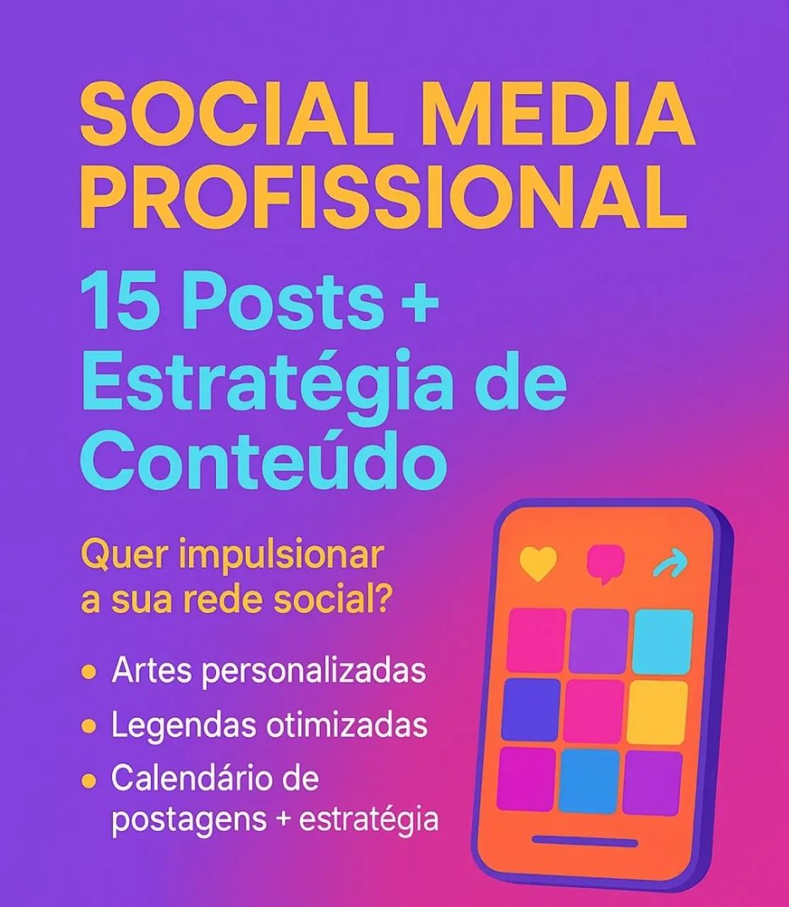 Social Media Profissional - 15 Posts + Estratégia de Conteúdo