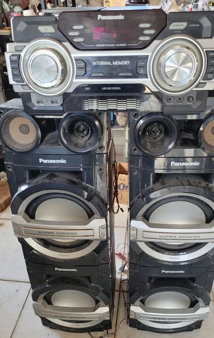 Som Panasonic com DEFEITO 4 Caixas