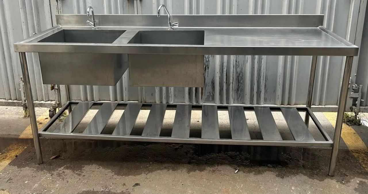 Pia Dupla para Comércio em Inox PRONTA ENTREGA  - Foto 3