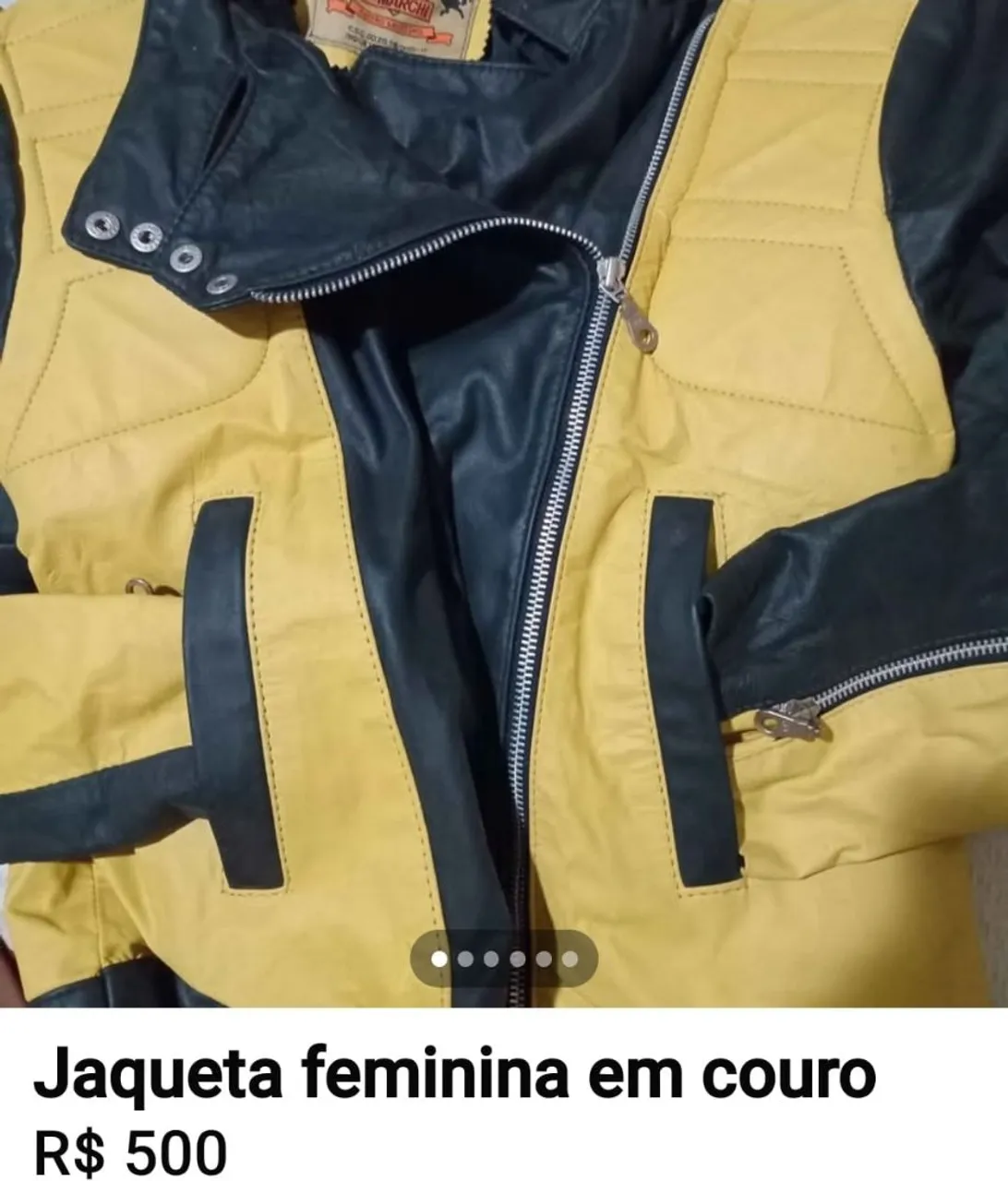 Jaqueta feminina em couro